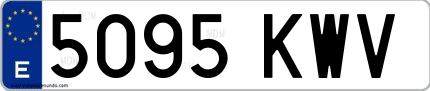 Ejemplo de matrícula española 5095 KWV