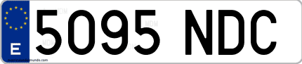 Ejemplo de matrícula de coche ordinaria 5095 NDC