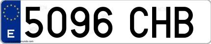 Ejemplo de matrícula española 5096 CHB