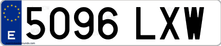 Ejemplo de matrícula de coche ordinaria 5096 LXW