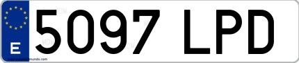 Ejemplo de matrícula española 5097 LPD