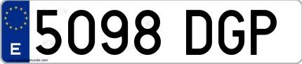 Ejemplo de matrícula española 5098 DGP