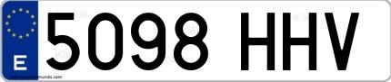 Ejemplo de matrícula española 5098 HHV