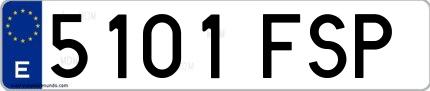 Ejemplo de matrícula española 5101 FSP