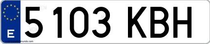 Ejemplo de matrícula española 5103 KBH