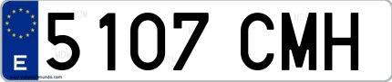 Ejemplo de matrícula española 5107 CMH