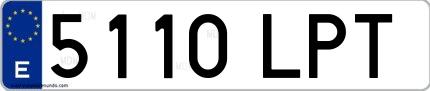 Ejemplo de matrícula española 5110 LPT
