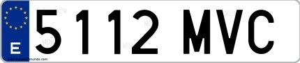 Ejemplo de matrícula española 5112 MVC