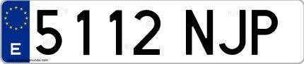 Ejemplo de matrícula española 5112 NJP