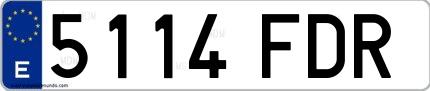 Ejemplo de matrícula española 5114 FDR