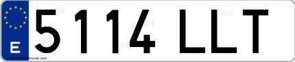 Ejemplo de matrícula española 5114 LLT