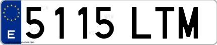 Ejemplo de matrícula española 5115 LTM
