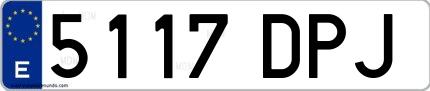 Ejemplo de matrícula española 5117 DPJ
