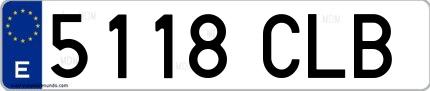 Ejemplo de matrícula española 5118 CLB
