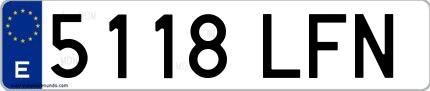 Ejemplo de matrícula española 5118 LFN