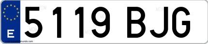 Ejemplo de matrícula española 5119 BJG