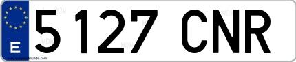 Ejemplo de matrícula española 5127 CNR