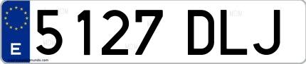 Ejemplo de matrícula española 5127 DLJ