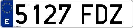 Ejemplo de matrícula española 5127 FDZ
