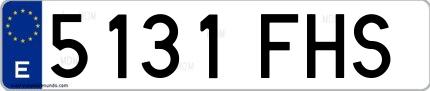 Ejemplo de matrícula española 5131 FHS
