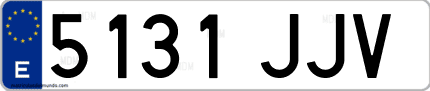 Ejemplo de matrícula de coche ordinaria 5131 JJV