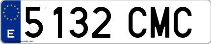 Ejemplo de matrícula española 5132 CMC