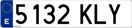 Ejemplo de matrícula española 5132 KLY