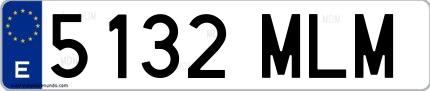 Ejemplo de matrícula española 5132 MLM