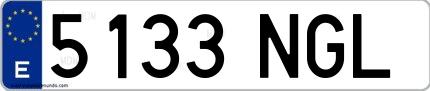 Ejemplo de matrícula española 5133 NGL