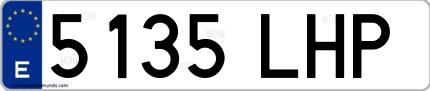 Ejemplo de matrícula española 5135 LHP