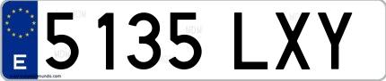 Ejemplo de matrícula española 5135 LXY