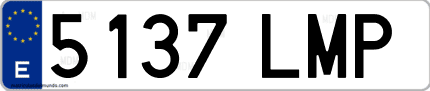 Ejemplo de matrícula de coche ordinaria 5137 LMP