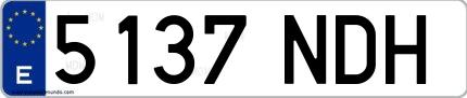 Ejemplo de matrícula española 5137 NDH