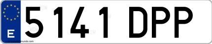 Ejemplo de matrícula española 5141 DPP