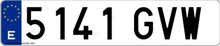 Ejemplo de matrícula española 5141 GVW
