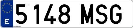 Ejemplo de matrícula española 5148 MSG