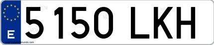 Ejemplo de matrícula española 5150 LKH