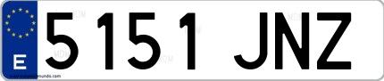 Ejemplo de matrícula española 5151 JNZ