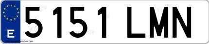 Ejemplo de matrícula española 5151 LMN