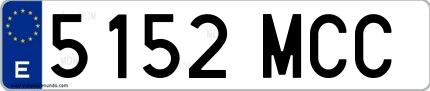 Ejemplo de matrícula española 5152 MCC