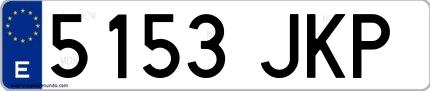 Ejemplo de matrícula española 5153 JKP