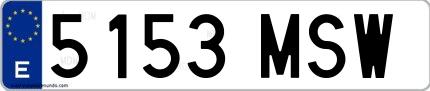 Ejemplo de matrícula española 5153 MSW