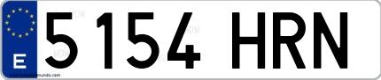 Ejemplo de matrícula española 5154 HRN