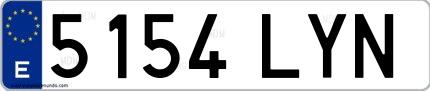 Ejemplo de matrícula española 5154 LYN
