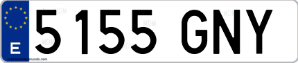 Ejemplo de matrícula de coche ordinaria 5155 GNY