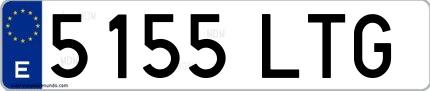 Ejemplo de matrícula española 5155 LTG