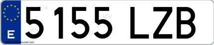Ejemplo de matrícula española 5155 LZB