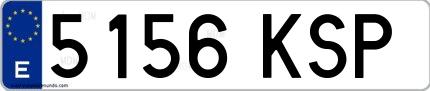 Ejemplo de matrícula española 5156 KSP