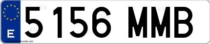 Ejemplo de matrícula española 5156 MMB