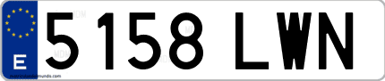 Ejemplo de matrícula de coche ordinaria 5158 LWN